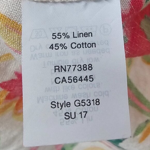 J. Crew Pink Green Floral Tropical Tank Linen Blend Beach Boho 12 - Picture 11 of 13